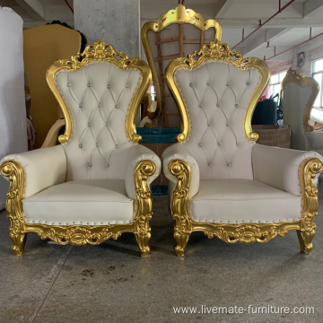 wholesale hotel event gold wooden cheap throne chairs